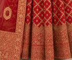 Maroon Printed Silk Lehenga with Blouse – lehenga border close-up