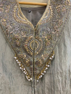 Grey Shimmer Kaftan with Pants & Bustier – view 3